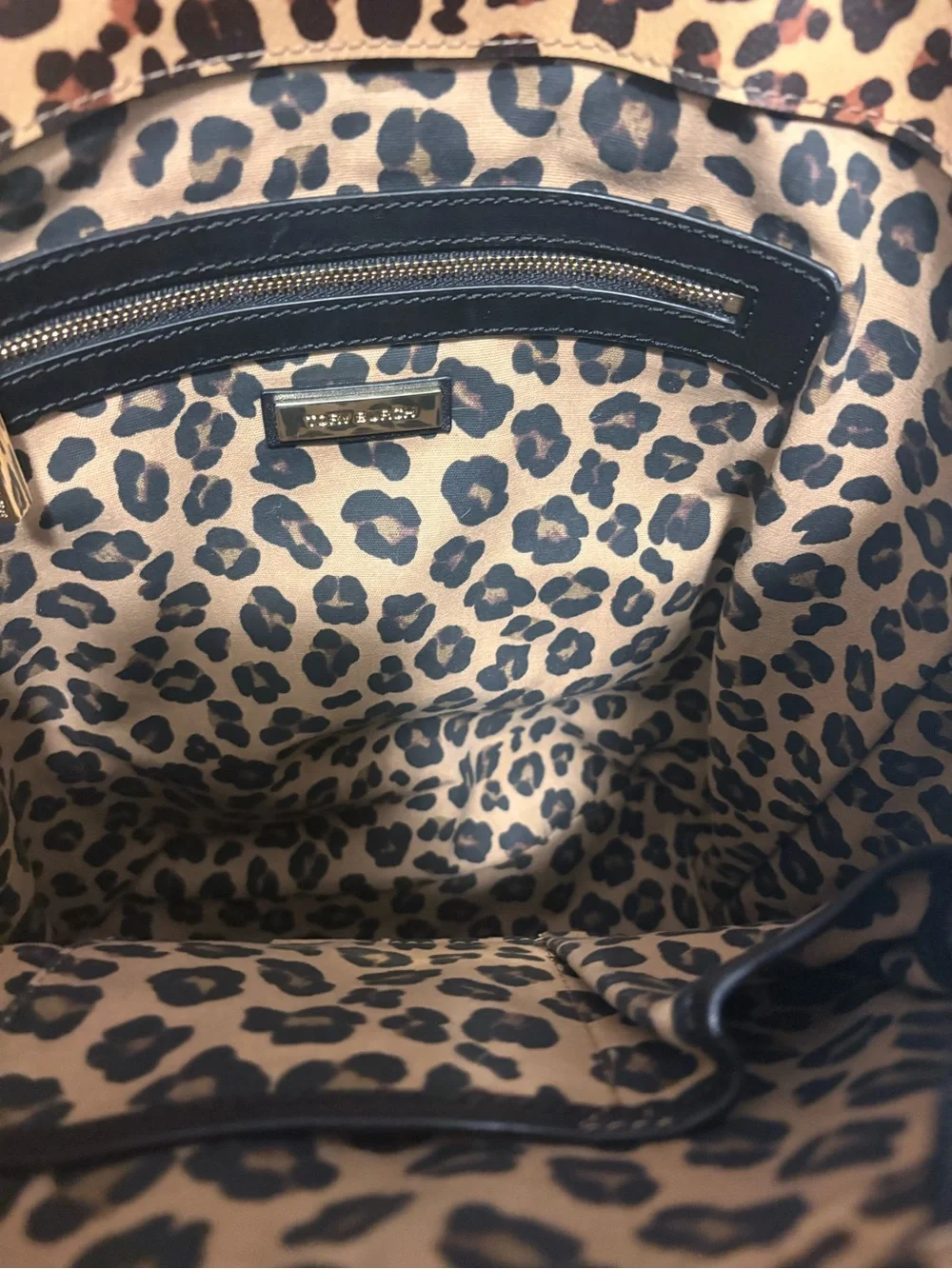 🖤🤎 TORY BURCH Leopard Print Backpack with Black Trim